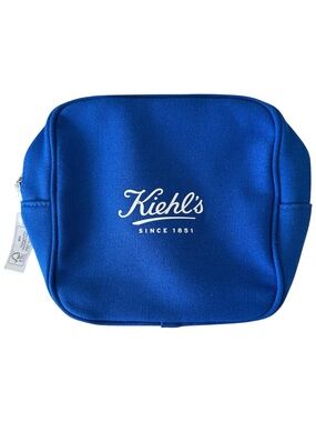 Kiehl's Vibrant Blue Travel Pouch Cosmetic Toiletry Bag